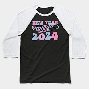 New year 2024 loading pastel wavy design Baseball T-Shirt